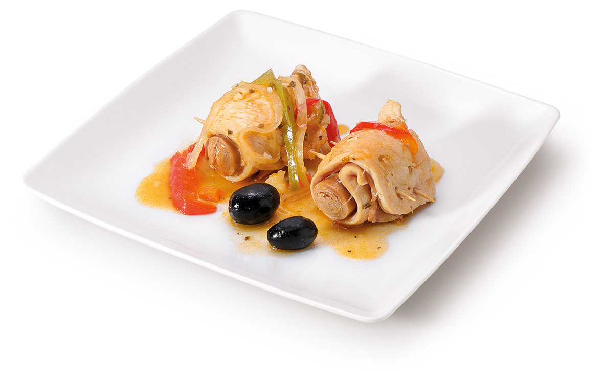 Ref:22105 - Rolinhos de frango c/ salsicha e bacon 100 Gr